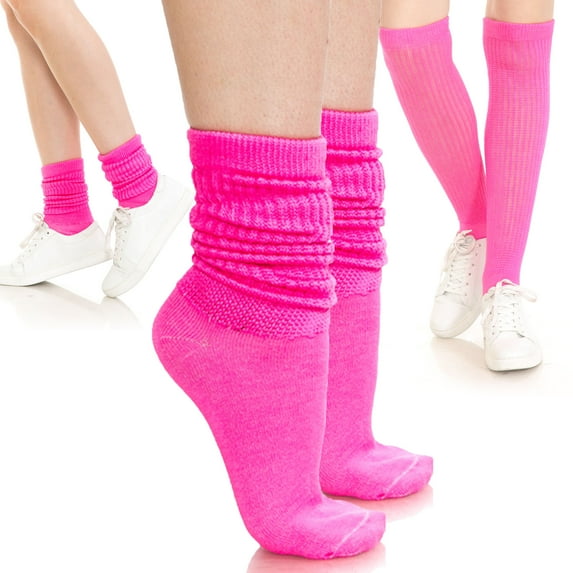 womens fashion slouch socks 3pairs(1pack) (pink)
