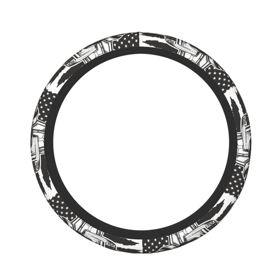 Picia American Tractor Pattern Car Steering Wheel Cover, Non-Slip, Breathable, Universal 15 inch