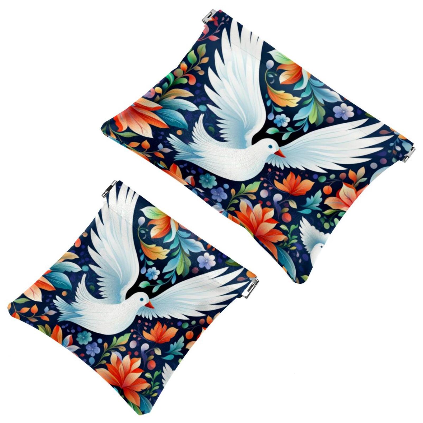 womens leather pouch coin pouch, small pouch bag Peace Dove handbag