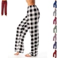 thumbnail image 1 of womens pajamas Pants Christmas Checkered Stretch Casual Loose Comfy Pants Sleep Bottom Gray S, 1 of 7