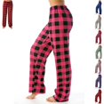 thumbnail image 1 of womens pajamas Pants Christmas Checkered Stretch Casual Loose Comfy Pants Sleep Bottom Hot Pink 3XL, 1 of 8