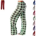 thumbnail image 1 of womens pajamas Pants Christmas Checkered Stretch Casual Loose Comfy Pants Sleep Bottom Mint Green 2XL, 1 of 8