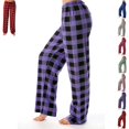 thumbnail image 1 of womens pajamas Pants Christmas Checkered Stretch Casual Loose Comfy Pants Sleep Bottom Purple M, 1 of 7