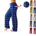 thumbnail image 1 of womens pajamas Pants Christmas Checkered Stretch Casual Loose Comfy Pants Sleep Bottom fashion Wide Leg Pants Plaid Pajama Bottoms Blue M, 1 of 6