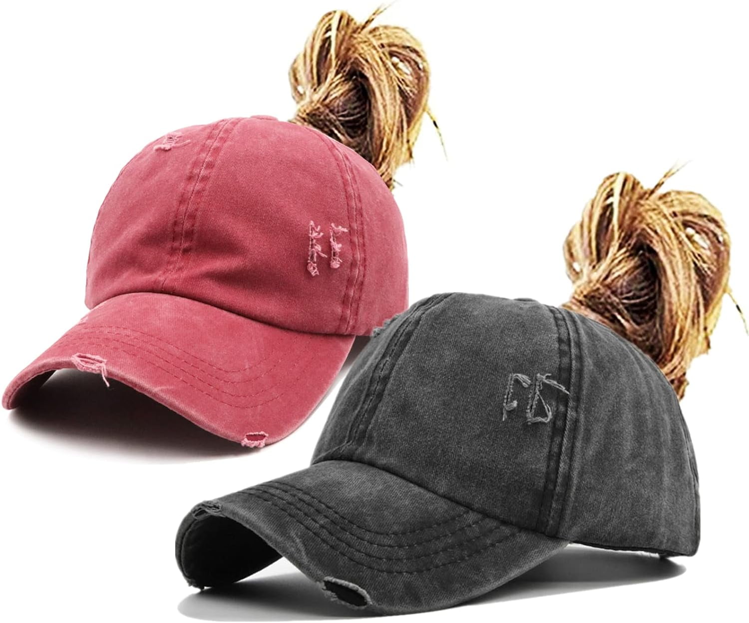 〽️Women Criss Camo High Ponytail Baseball Cap Trucker Bad Hair Day Adjustable CC Multi-Level Criss Cross Women main image 2