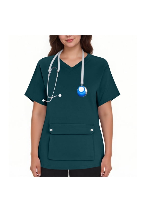 womens scrub tops,Scrubs for Women V Neck Printed Scrub Tops Nurse Uniform Shirts with Pockets