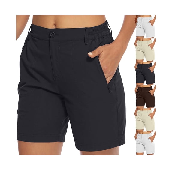 womens shorts Stretch Waist Hiking Cargo Shorts Lightweight Summer Outdoor Athletic bermuda short with Pockets