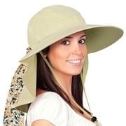 womens sun hats neck flap large brim uv protection foldable fishing hiking cap