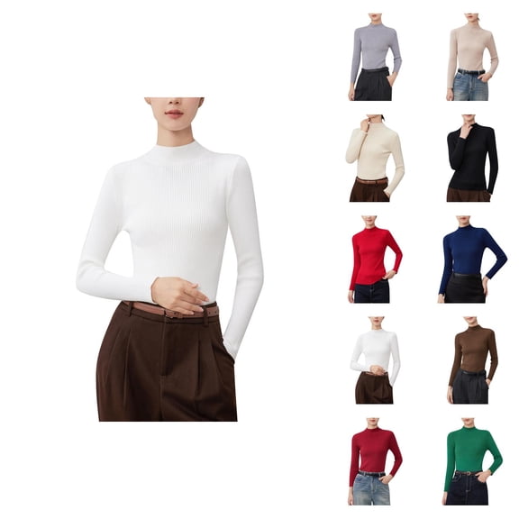 womens sweater Elegant Fall Pullover Sweater Long Sleeve Solid Color Knitted Top Soft Warm Comfortable Casual Tunic for Women