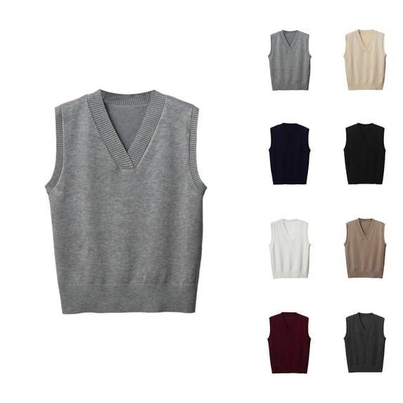 womens sweaters Stylish Women's Knit Sweater Vest V Neck Sleeveless Pullover Lightweight Casual Cardigan for Layering Everyday Wear in All Seasons