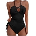 thumbnail image 1 of womens swimsuits One Piece Swimsuit Tummy Control Bathing Suit Plus Size Black Full Coverage Beach Swimwear, 1 of 3