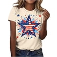 thumbnail image 1 of womens tops 4th of July Gnomes Shirt for Womens Funny Patriotic Graphic Shirt USA Flag Stars Stripes summer Tops beach vacation clothes, 1 of 5