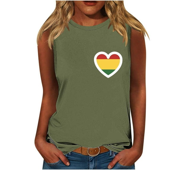 womens tops Gay Pride Tank Top Women Rainbow Heart Graphic Shirt LGBT Gay Pride Sleeveless Casual Holiday Equality Tops spring outfits for women 2025