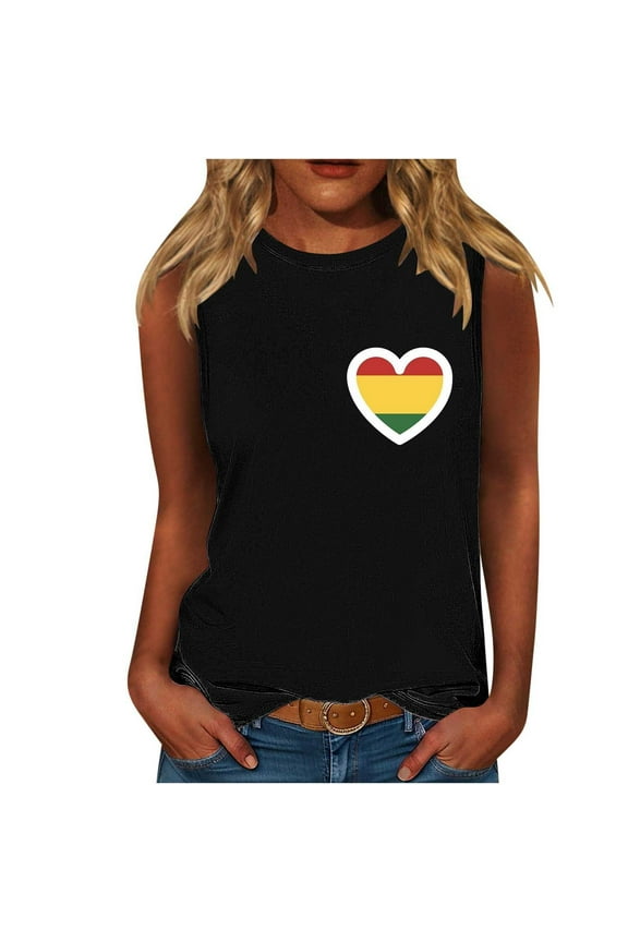 womens tops Gay Pride Tank Top Women Rainbow Heart Graphic Shirt LGBT Gay Pride Sleeveless Casual Holiday Equality Tops spring outfits for women 2025