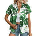 thumbnail image 1 of womens tops Western Button Down Shirt Women Cowgirl Short Sleeve Boho Tops Hawaiian Tropical Graphic Tees Summer Vacation Outfit beach vacation clothes for women, 1 of 6