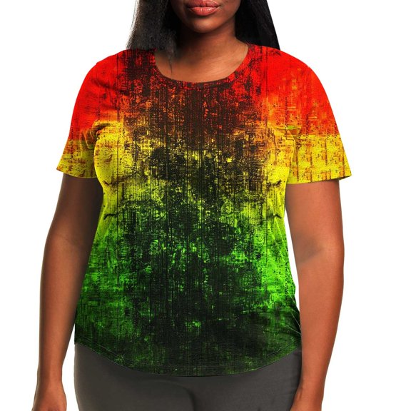 womens tops Women Fashion Casual Printing Shirts Short Sleeve Loose Plus Size Tee Round Neck Tunic Blouse spring tops for women