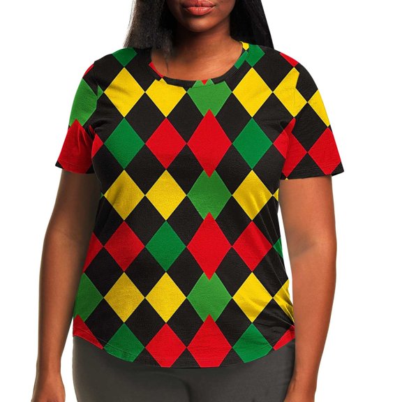 womens tops Women Fashion Casual Printing Shirts Short Sleeve Loose Plus Size Tee Round Neck Tunic Blouse spring tops for women