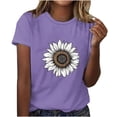 thumbnail image 1 of womens tops Women's Short Sleeve V Neck Sunflower Graphic Printed Summer Tee Vintage T Shirt Cotton Tops Novelty Cool Shirt summer tops for women, 1 of 4