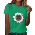 thumbnail image 1 of womens tops Women's Short Sleeve V Neck Sunflower Graphic Printed Summer Tee Vintage T Shirt Cotton Tops Novelty Cool Shirt summer tops for women, 1 of 4