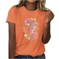 thumbnail image 1 of womens tops Women's Short Sleeve V Neck Sunflower Graphic Printed Summer Tee Vintage T Shirt Cotton Tops Novelty Cool Shirt summer tops for women, 1 of 4