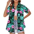 thumbnail image 1 of womens tops Women's Summer Hawaiian Shirts Floral Short Sleeve Button Down Shirts Hawaii Tropical Beach Tops Outfits spring tops for women, 1 of 6