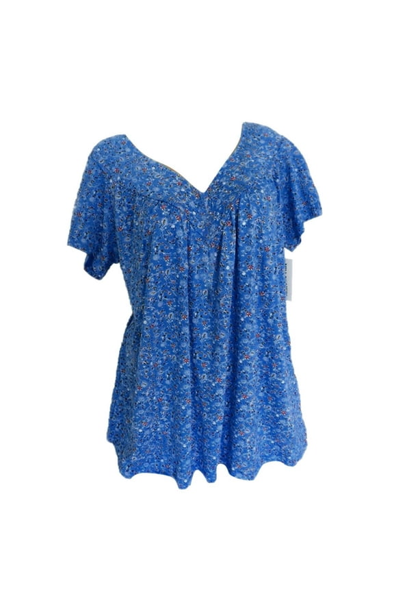 Womens Floral Tops for $5 Tops For Women Casual Spring Summer Women Plus Size Short Sleeves V-Neck Print Blouse Pullover Tops Shirt
