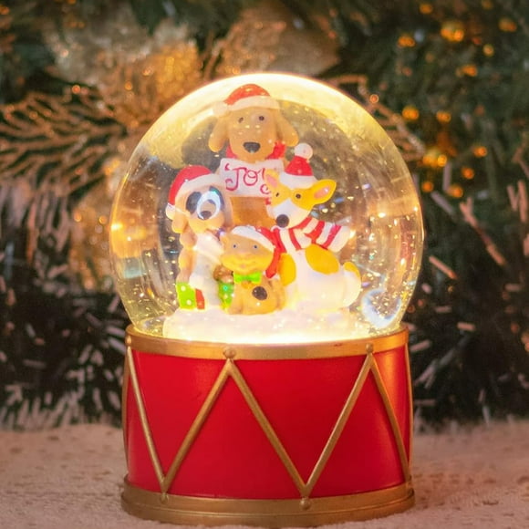 wonder garden 4.7" Christmas Musical Snow Globe Color Changing Resin Home Decor with LED Light