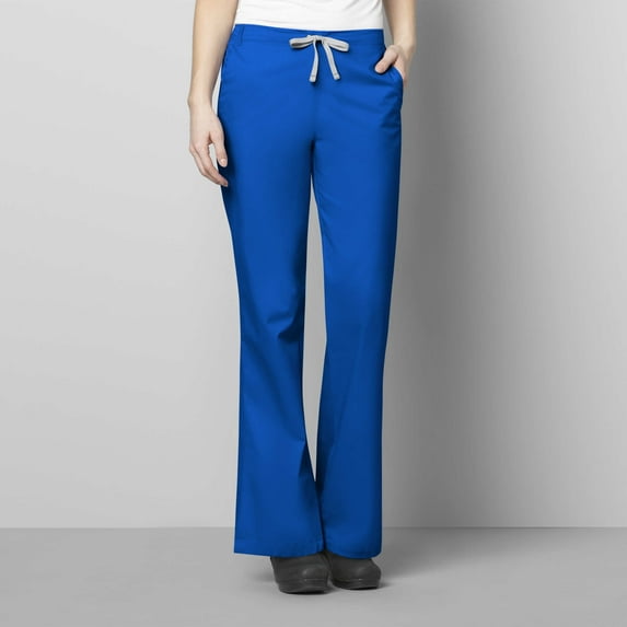 wonderwink women's wonderwork flare leg scrub pant, royal, xx-small/petite