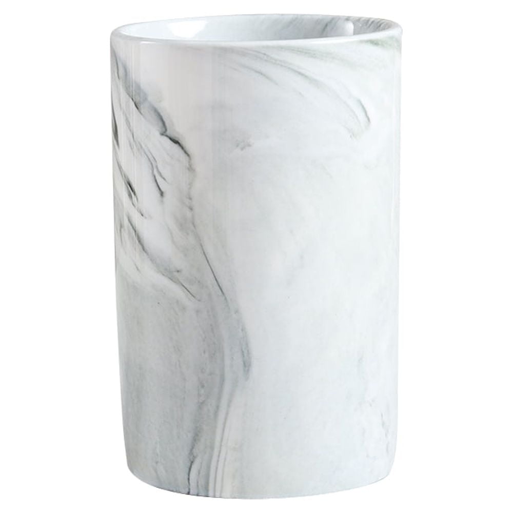 wongwongcat Ceramic Toothbrush Holder 300 ml, Marble Pattern Toothbrush Cup, Drinking Cup (Grey)