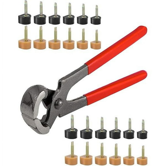 wonima01 24 Pairs High Heel Replacement Tips, Heel Repair Kit for Women High Heel Shoes with 6 Inch High Heel Remove Pliers, 6 Sizes Heel Tips Caps, U-Shape, Black Beige