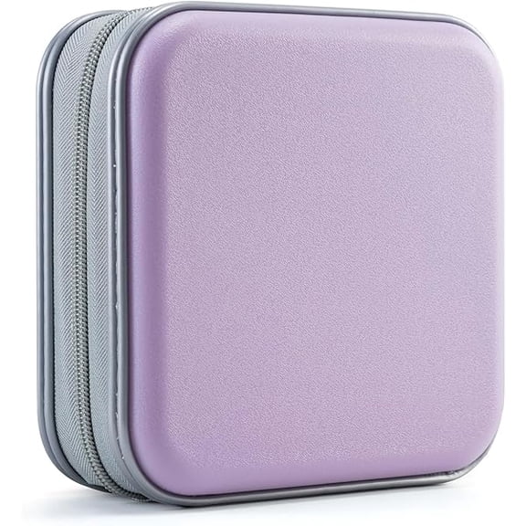 wonima01 CD Case for Car,48 Capacity DVD Case Portable Zipper Large Storage CD Wallet CD Organizer Home Travel (lavender, 48)