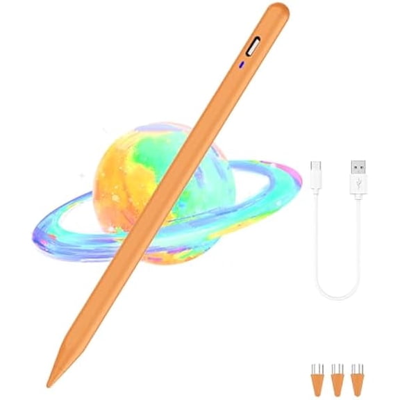 wonima01 Stylus Pen for Android Tablet,Tablet Pencil for iOS/Android,Rechargeable Active Stylus Pen for iPhone/Samsung/XiaoMi/Huawei/Vivo/Lenovo and Other Android Smartphones and Tablets-Orange