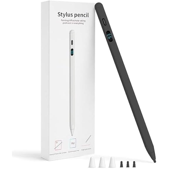 wonima01 Stylus Pen for iPad & Tablets, Dual OS Active Pencil with LED Power Display, Fast Charging, Tilt Sensitivity, Compatible with iPad iPhone Android Samsung Surface Fire Tablet Chromebook