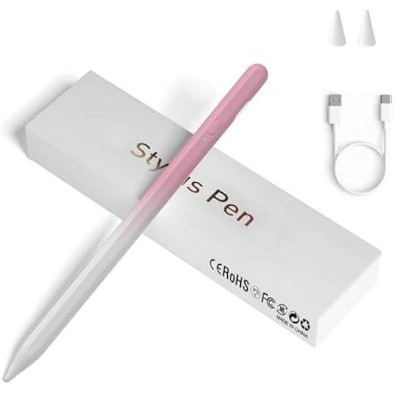 wonima01 Stylus Pens for Touch Screens, Universal Fine Point iPad Pencil with Magnetic Adsorption Compatible with iPhone/iPad/Samsung/Android/Tablet & Other Touch Screens (White Gradient Pink)
