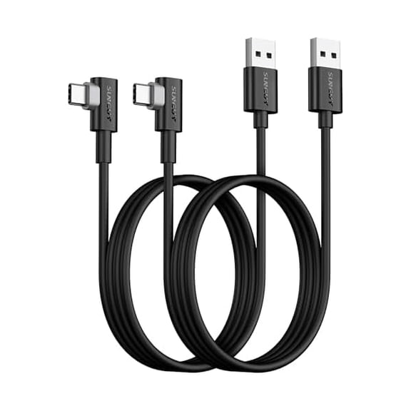 wonima01 USB C Cable Right Angle 3FT, 2-Pack 90 Degree 3A USB 2.0 Fast Charging & Data Sync Cable Compatible with Samsung Galaxy S21 S20 S10 Plus, Note 20 10, Moto G7 G8, LG V50 V40 G8 G7