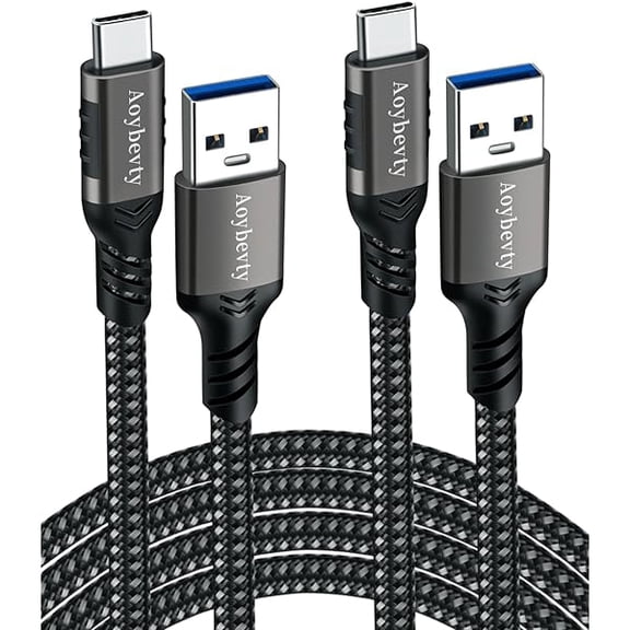 wonima01 USB A to USB C Cable 2-Pack 3.3ft, USB 3.1/3.2 Gen 2 Data Transfer and 60W 3A Fast Charging Cable for Android Auto Samsung Galaxy S23/S22/S21/S10 iPad External SSD Other USB to Type C Device