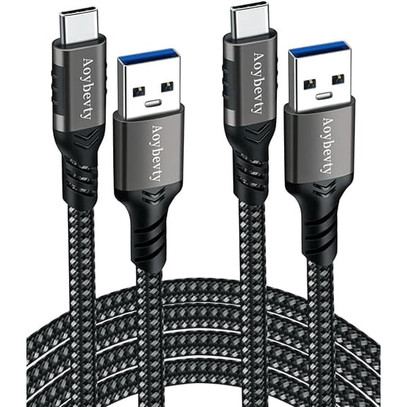 wonima01 USB A to USB C Cable 2-Pack 3.3ft, USB 3.1/3.2 Gen 2 Data Transfer and 60W 3A Fast Charging Cable for Android Auto Samsung Galaxy S23/S22/S21/S10 iPad External SSD Other USB to Type C Device
