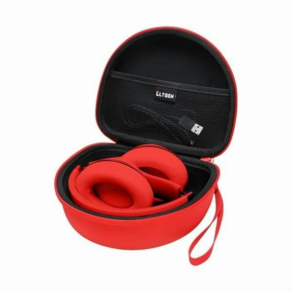 wonima06 Headphone Case Compatible with Beats Studio Pro/Solo 4 / Studio 3 / Solo 3 / Picun B8 / BERIBES/JLab JBuds Lux ANC Wireless Bluetooth Noise Cancelling Headphones, Red+Black(Case Only)