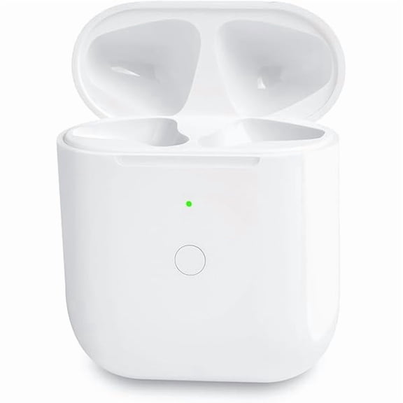 wonima10 Wireless Charging Case Compatible with Airpods 2nd and 1st Generation, Replacement Charger Case Only with Bluetooth Pairing Sync Button - White (No Earbuds)