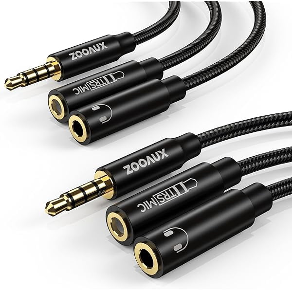 wonima66 Headphone Mic Splitter, Microphone and 3.5mm Audio Adapter ...