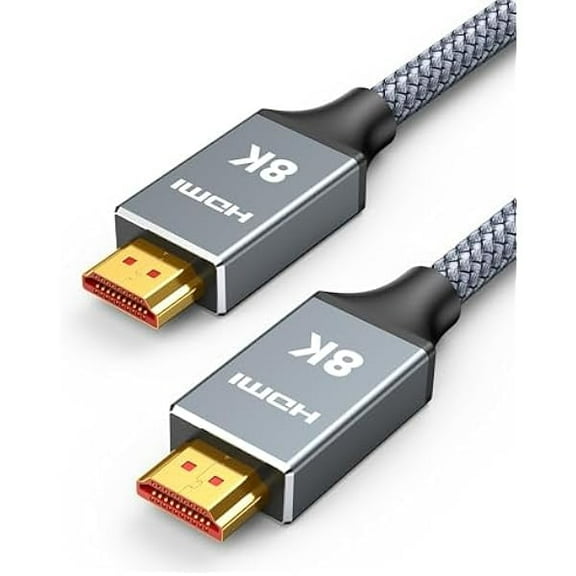 wonima88 20ft 8K 4K@120Hz HDMI Cable 2.1, 48Gbps High Speed Cord for PS5/4, TV, Gaming Console, Monitor, 8K@60Hz, 2K@240Hz, 144Hz, Support HDR, eARC, DTS:X, HDCP 2.2 & 2.3, Braided, Grey