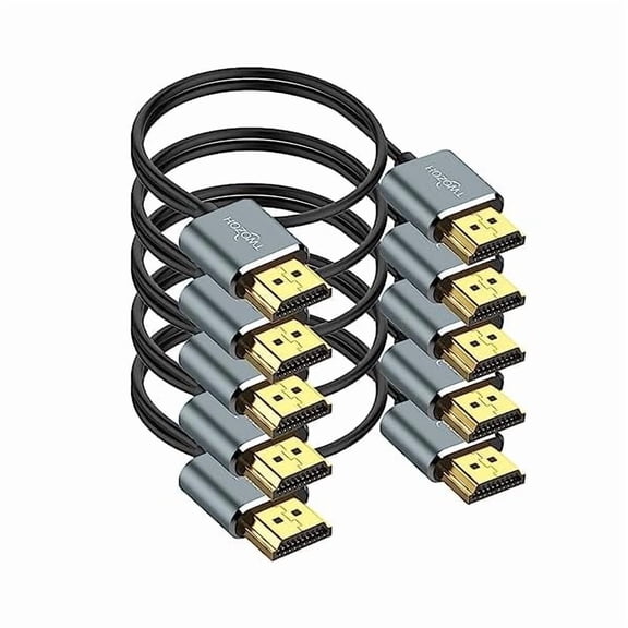 wonima88 Slim 4K HDMI Cable 3.3FT 5 Pack, Ultra Thin & Flexible Skinny HDMI to HDMI 2.0 Cord Support 4K/60HZ 18gbps Laptop, Monitor, PS5, PS4, Xbox One, Fire TV