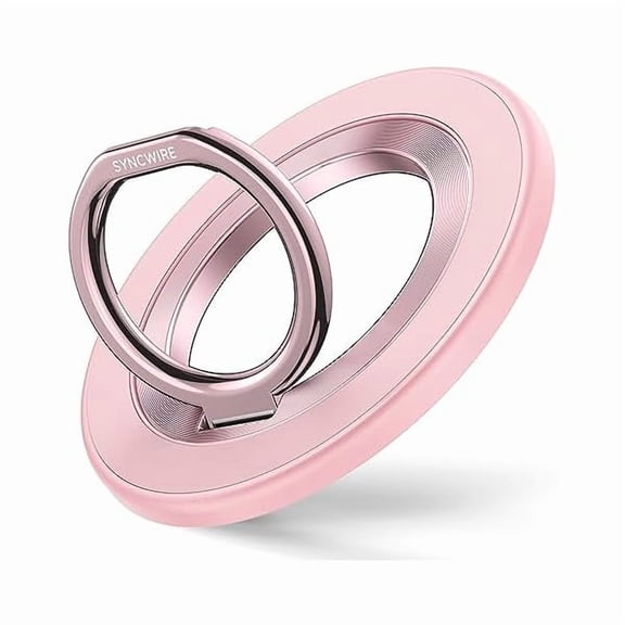 wonima88 Syncwire Magnetic Phone Ring Holder for MagSafe, Magnetic Phone Ring Stand Finger Grip Kickstand with Two-Sided Magnets Compatible iPhone,Android,MagSafe Accessories, Light Pink
