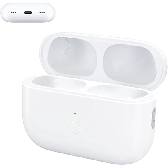 wonima88 Wireless Charging Case Compatible with Air Pods Pro 1st & 2nd Generation, 660mAh Charger Case Replacement Support Wireless Charging, Support Pairing&Sync Button(No Earbuds), WhiteUSB-C