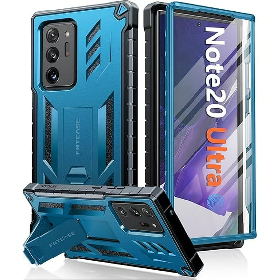 wonima99 for Samsung Galaxy Note-20-Ultra Case: Military Grade Drop Proof Protection Phone Cover with Kickstand | Heavy Duty Shockproof Matte Textured Note20 Ultra 4G 5G Cases - 6.9 Inches Blue