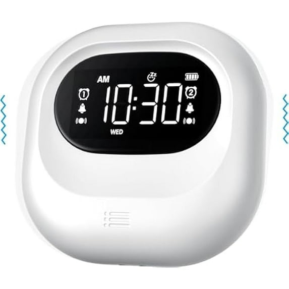 wonima99 Vibrating Alarm Clock for Heavy Sleepers, Rechargeable Battery Operated Bed Shaker Under Pillow, Cordless, Weekday/Weekend Dual Alarms, Travel Digital Clock for Hearing-impaired