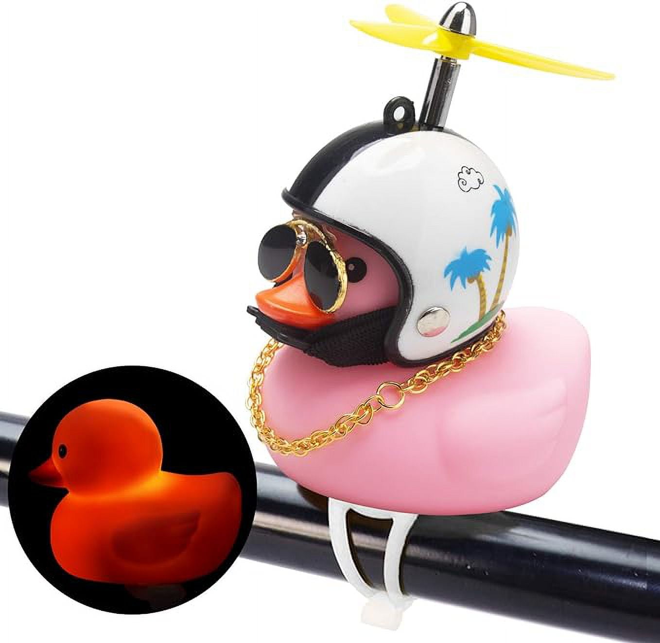 wonuu Rubber Duck Car Ornaments Pink Duck Bike Bell Cute Duck Car