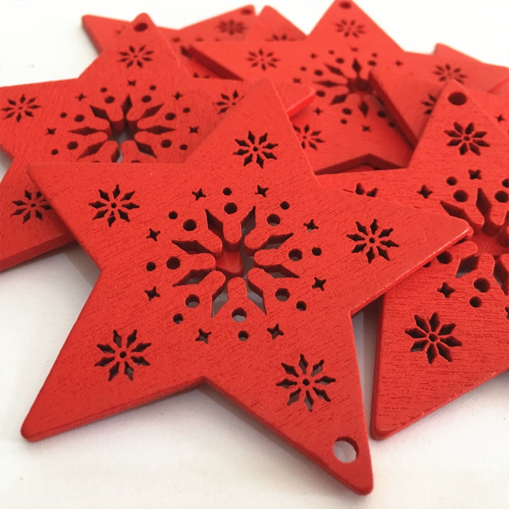 Wood Christmas Pendant 10pcs Wooden Christmas Pendant Star Shape wood-christmas-pendant-10pcs-wooden-christmas-pendant-star-shape