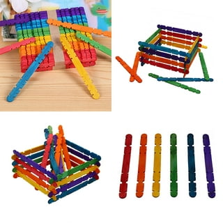 Jsaert Colorful Popsicle Sticks For crafts Large Color Craft Sticks 50  Sticks 