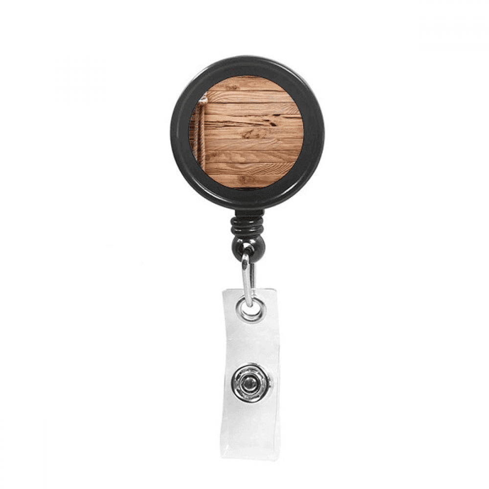 wood irregular  stripes pattern Retractable Keychain Badge Holder ID Badge